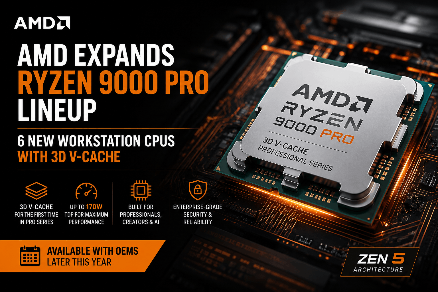 AMD Expands Ryzen 9000 PRO Lineup with Powerful New Workstation CPUs