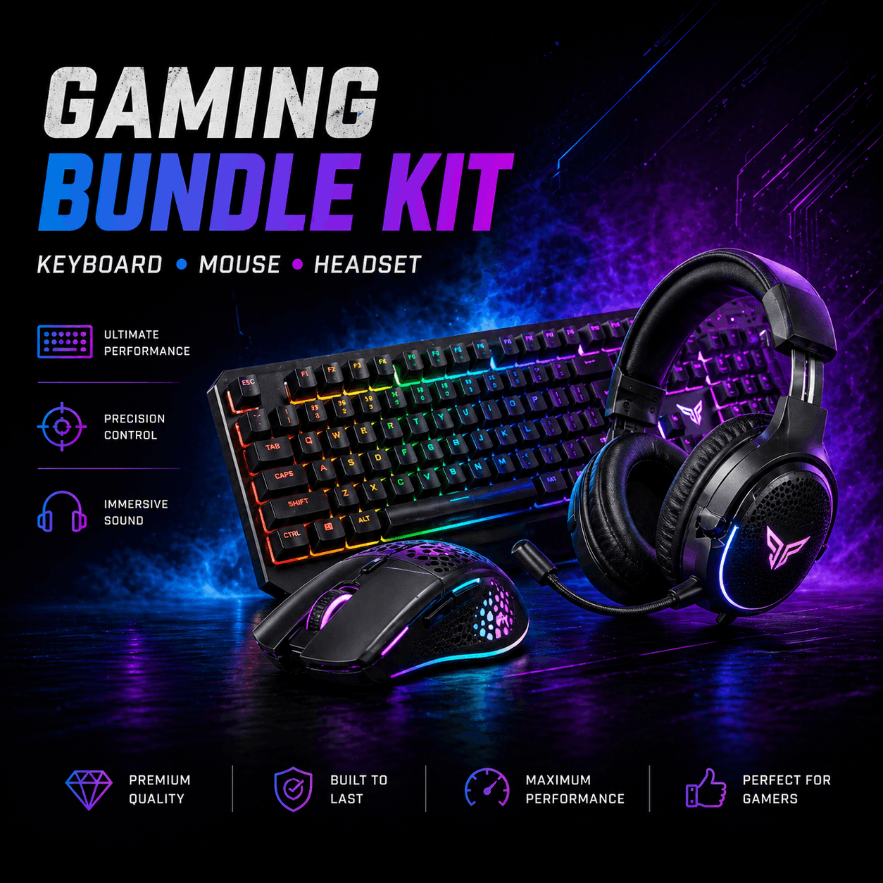 Gaming Bundle Kits UK | Gaming Keyboard, Mouse & Headset Sets - WebTro 