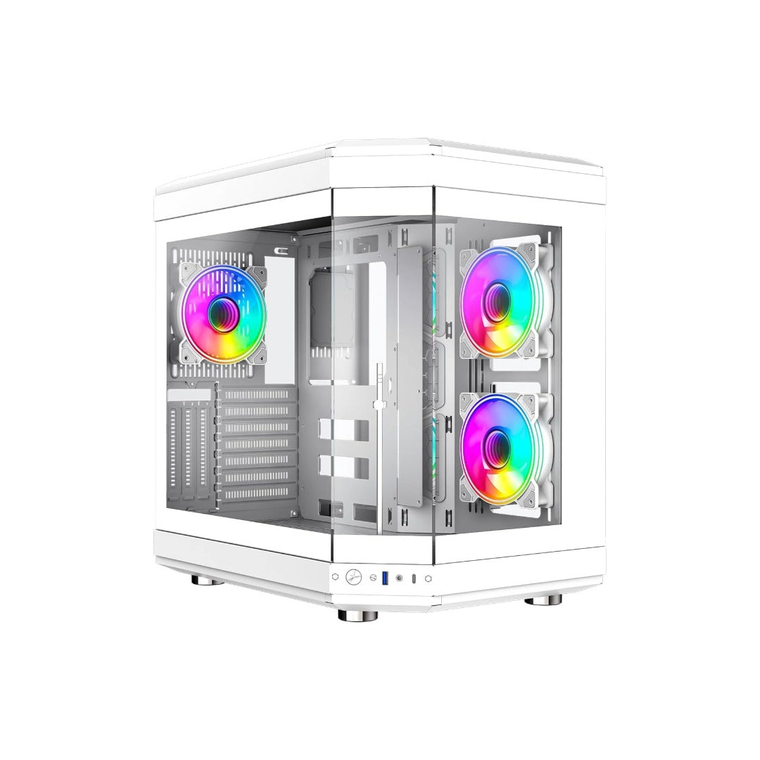 GameMax Hype White Mid-Tower ATX Gaming PC Case