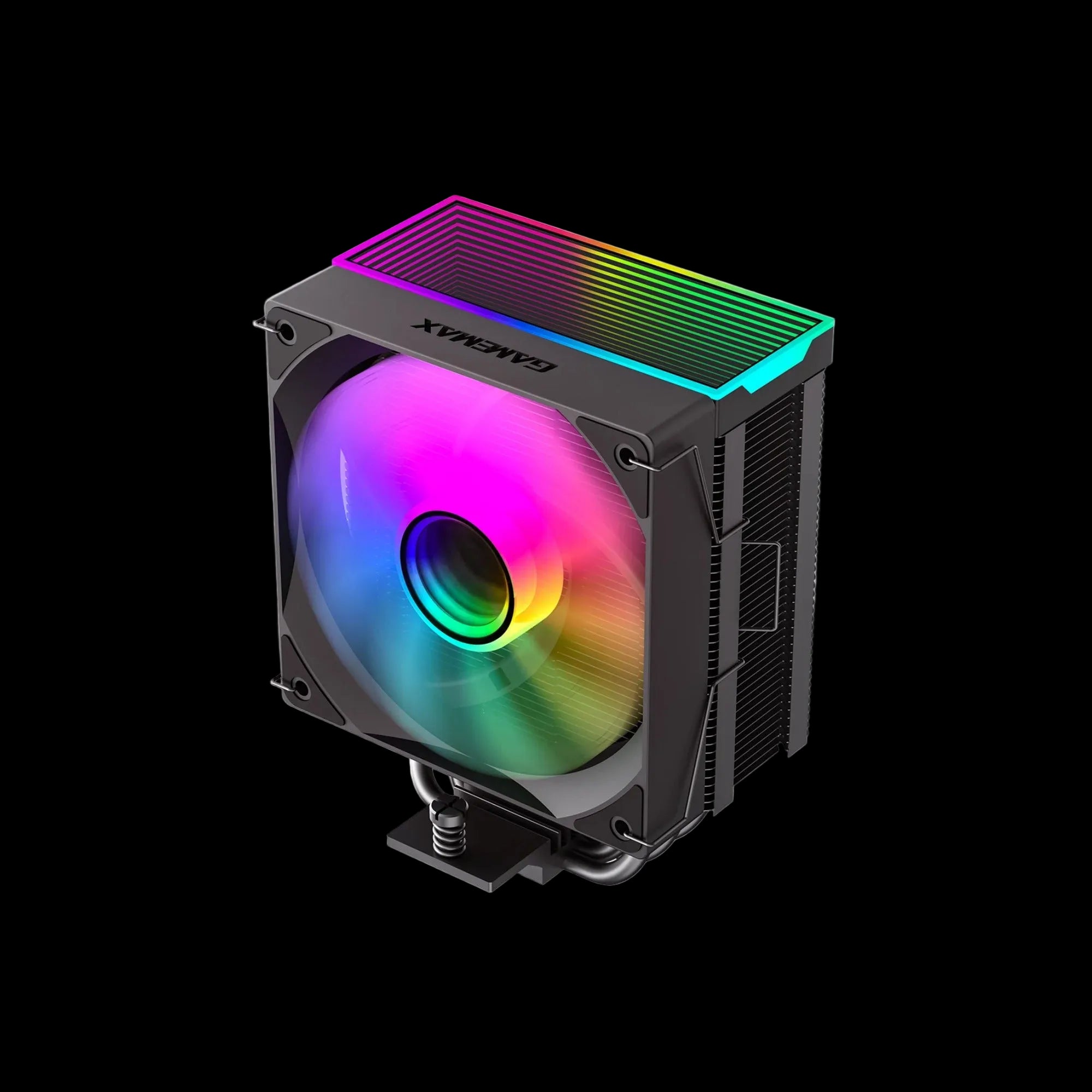 GameMax Sigma 550 Black CPU cooler front view with ARGB fan