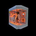 WebTro Hype White Gaming PC front view with panoramic tempered glass