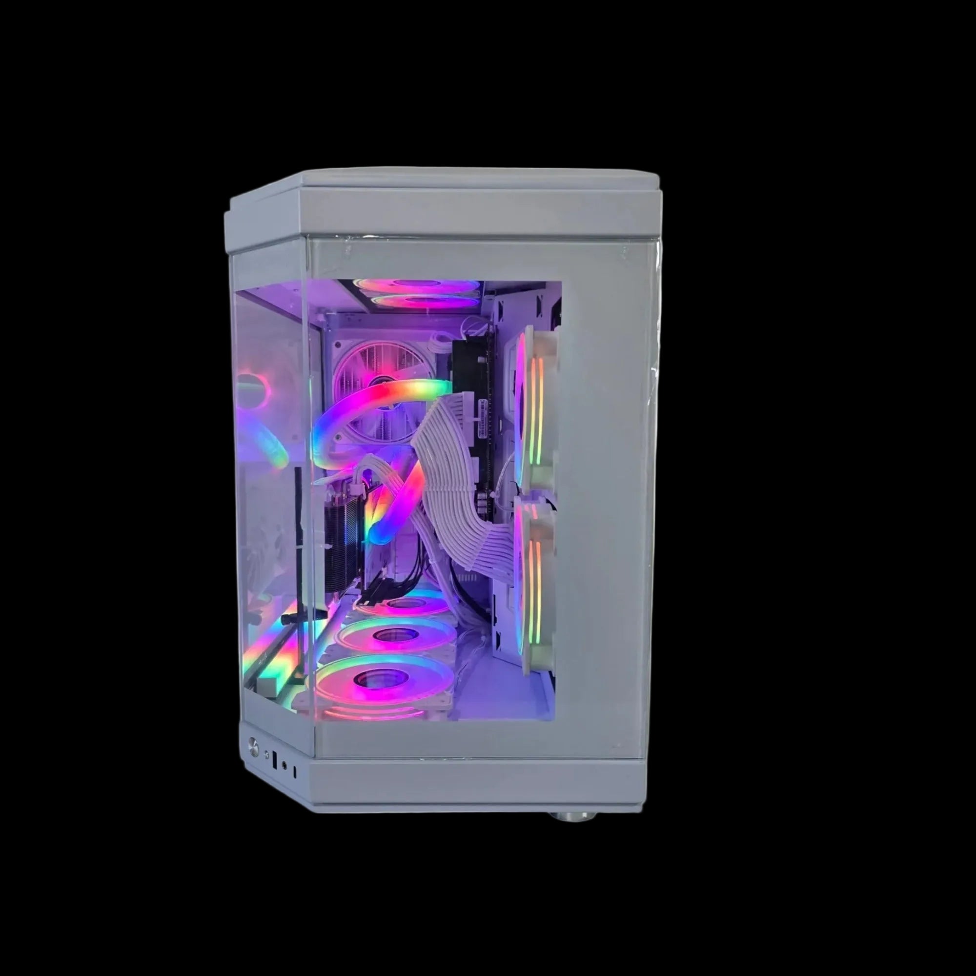 WebTro Hype White prebuilt gaming PC with Ryzen processor and Radeon graphics
