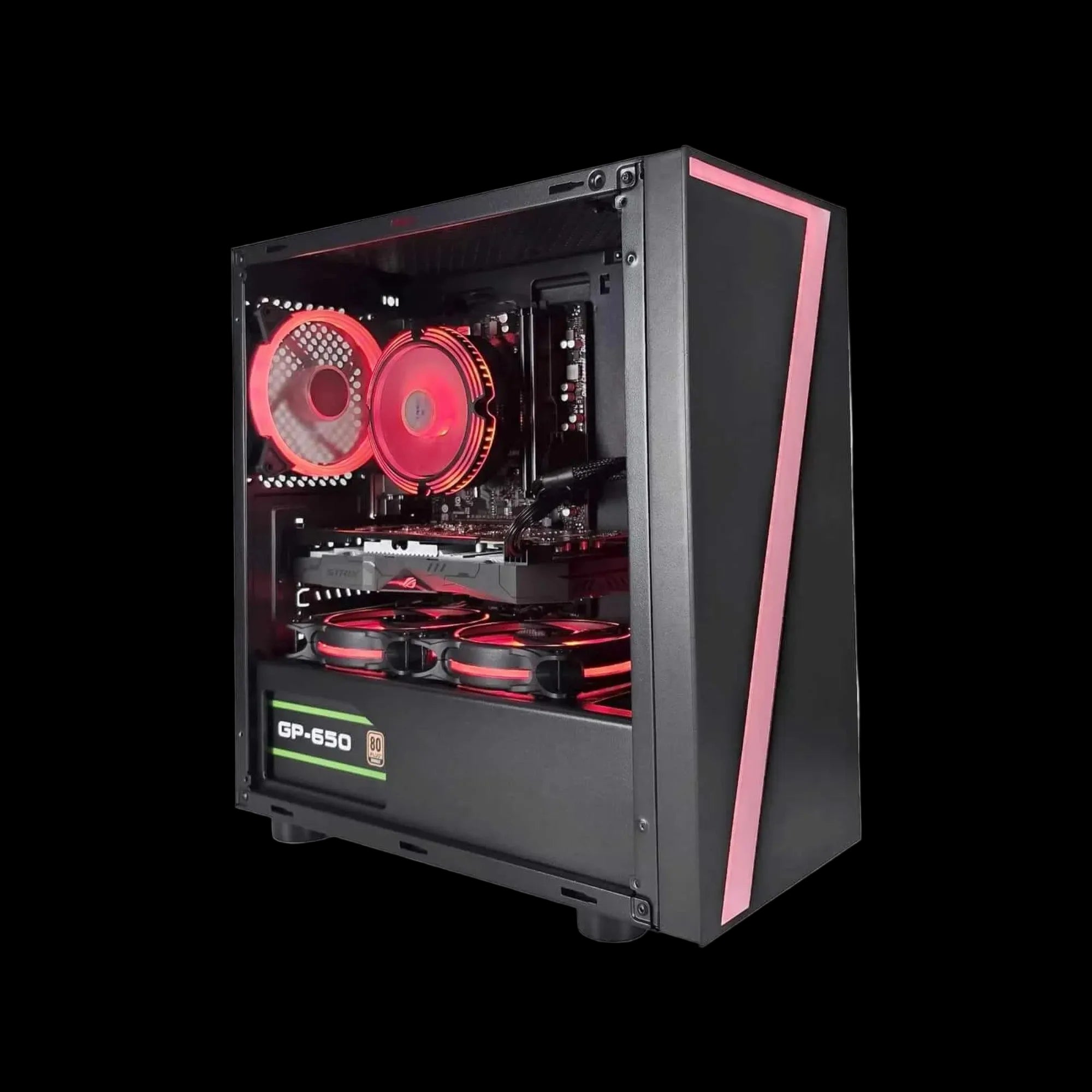 Front View of Webtro GPB0495 Gaming PC with Modern Gaming Case