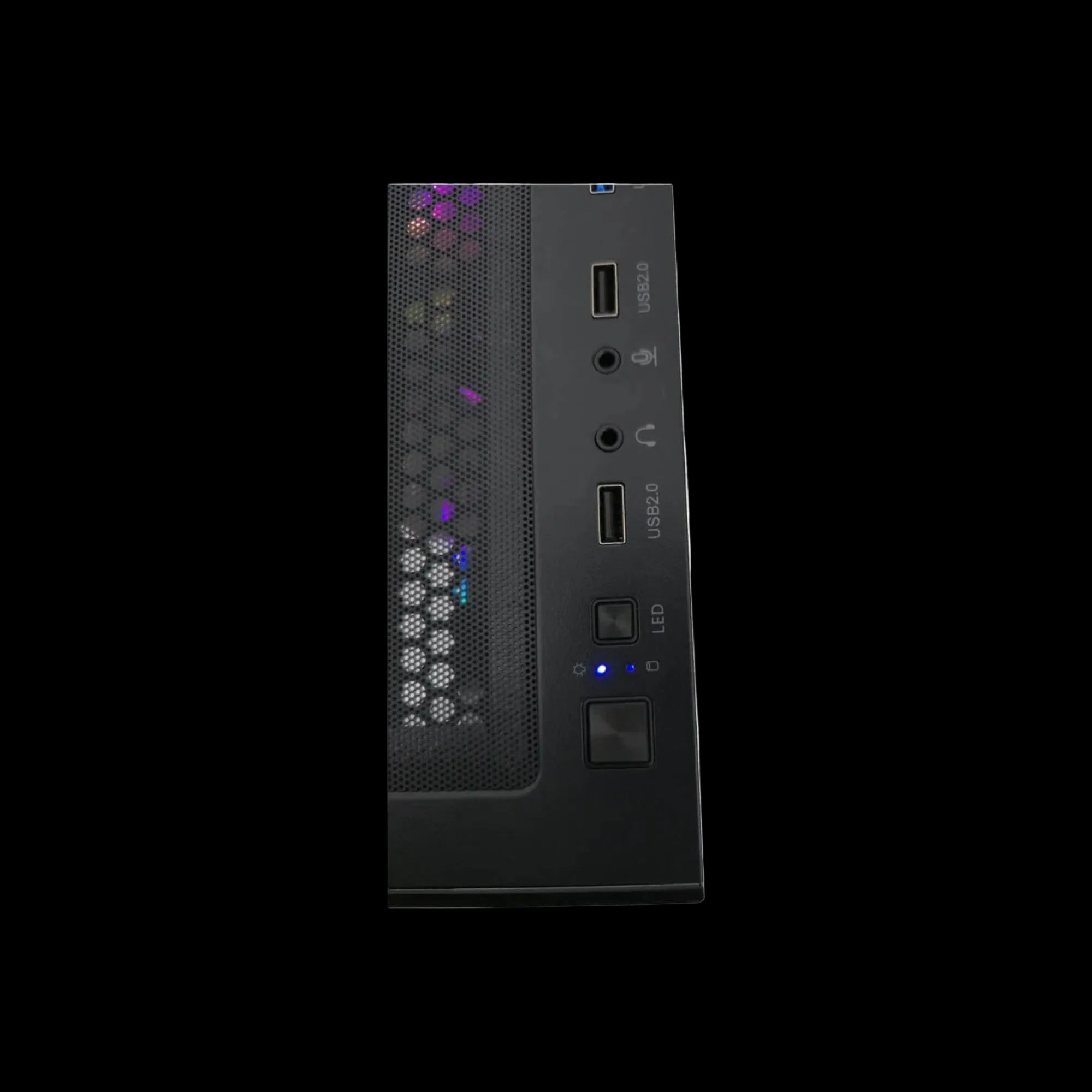 Side view of Webtro GPB0492 high-performance gaming computer