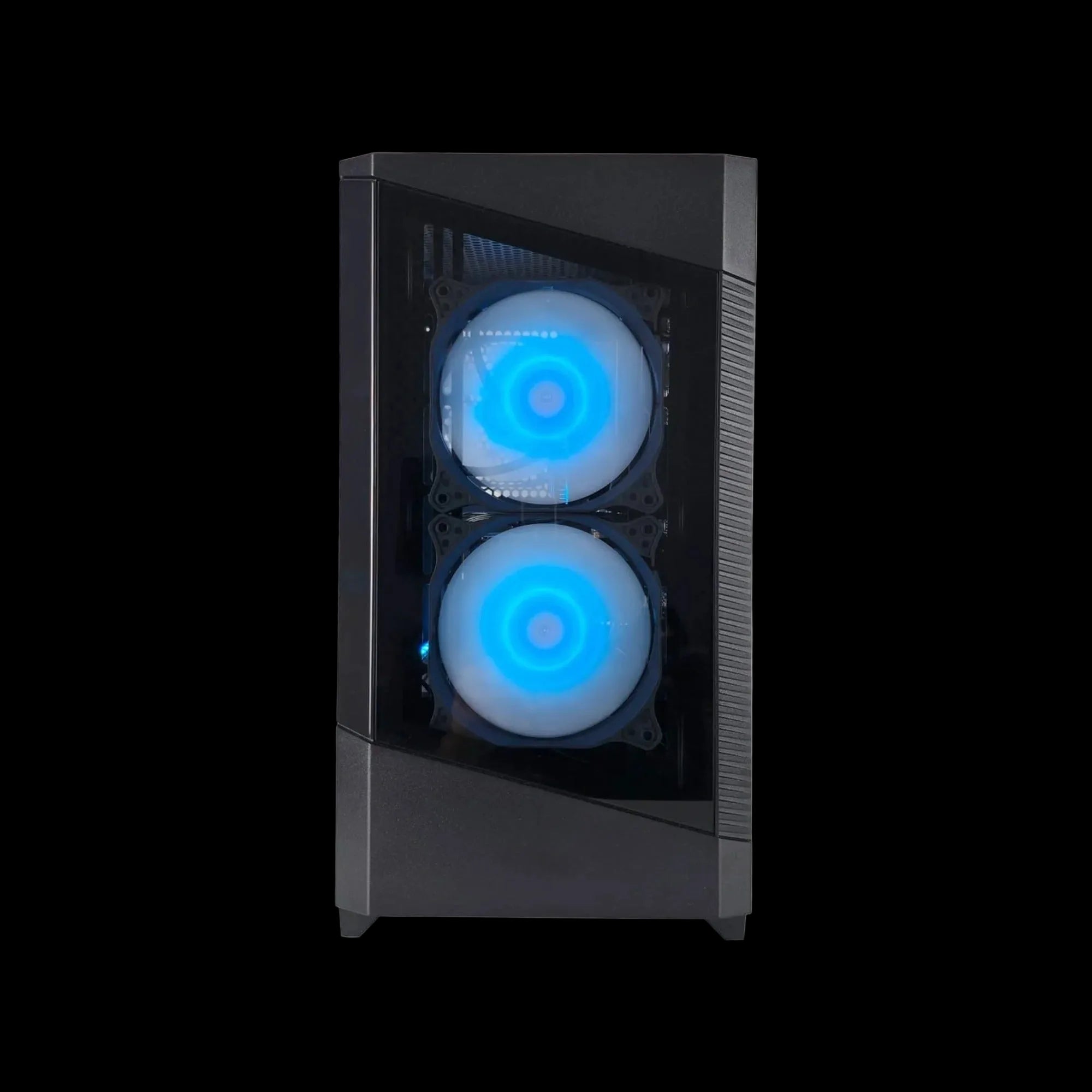 Front view of Webtro GPB0493 prebuilt gaming PC with modern chassis