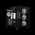CiT Vision Black ATX gaming cube case with dual tempered glass panels