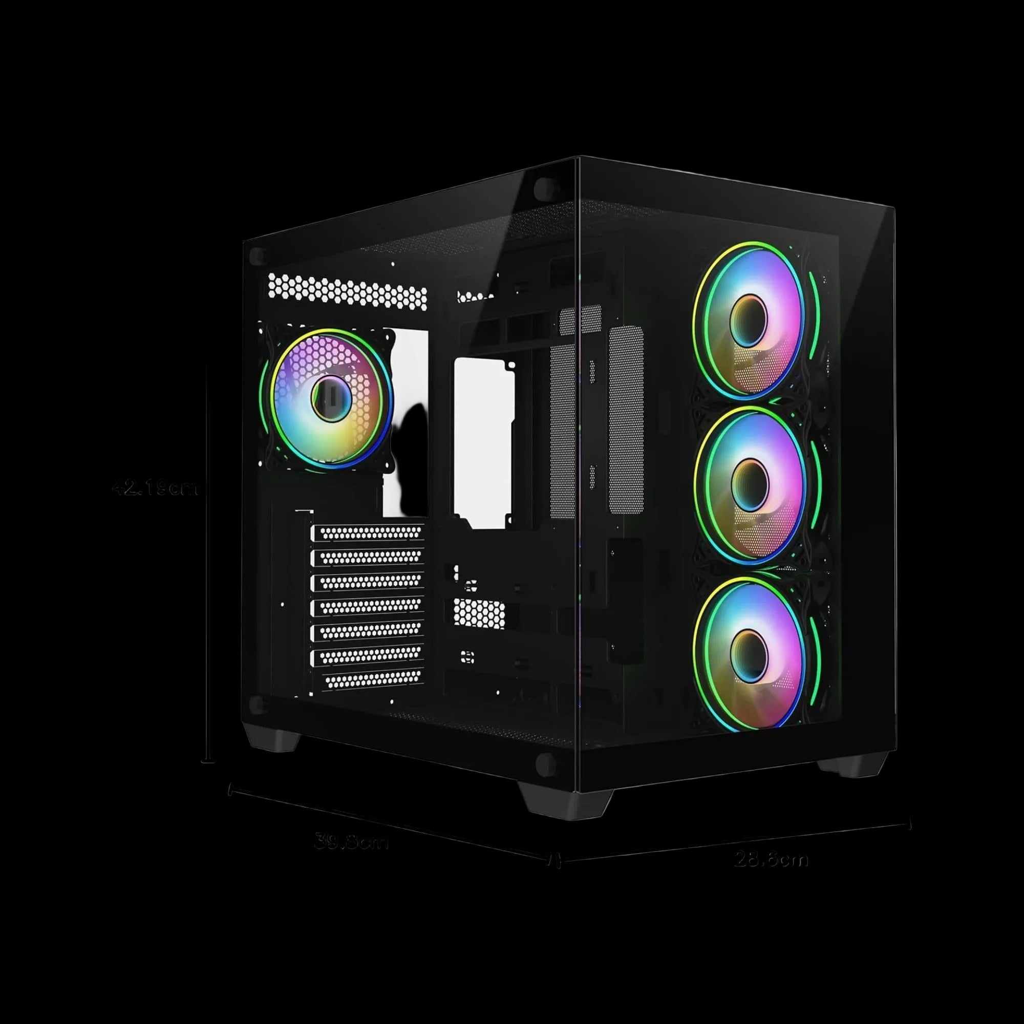Side view of CiT Vision Black premium gaming case