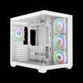 CiT Vision White ATX gaming cube case with dual tempered glass panels