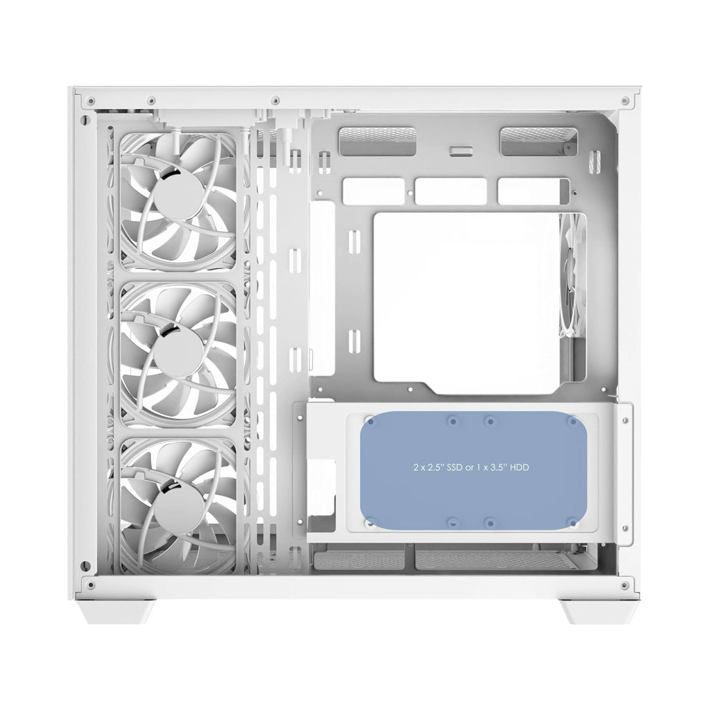 CiT Vision White RGB gaming case with panoramic glass design