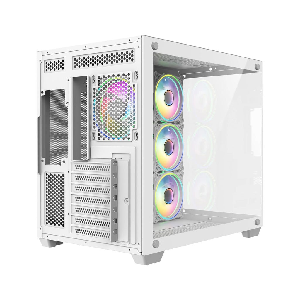 CiT Vision White PC case with four Tornado Infinity ARGB fans
