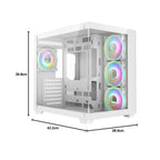 CiT Vision White showcase PC case with infinity mirror ARGB fans