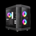 GameMax Hype Black mid-tower ATX gaming case with panoramic tempered glass