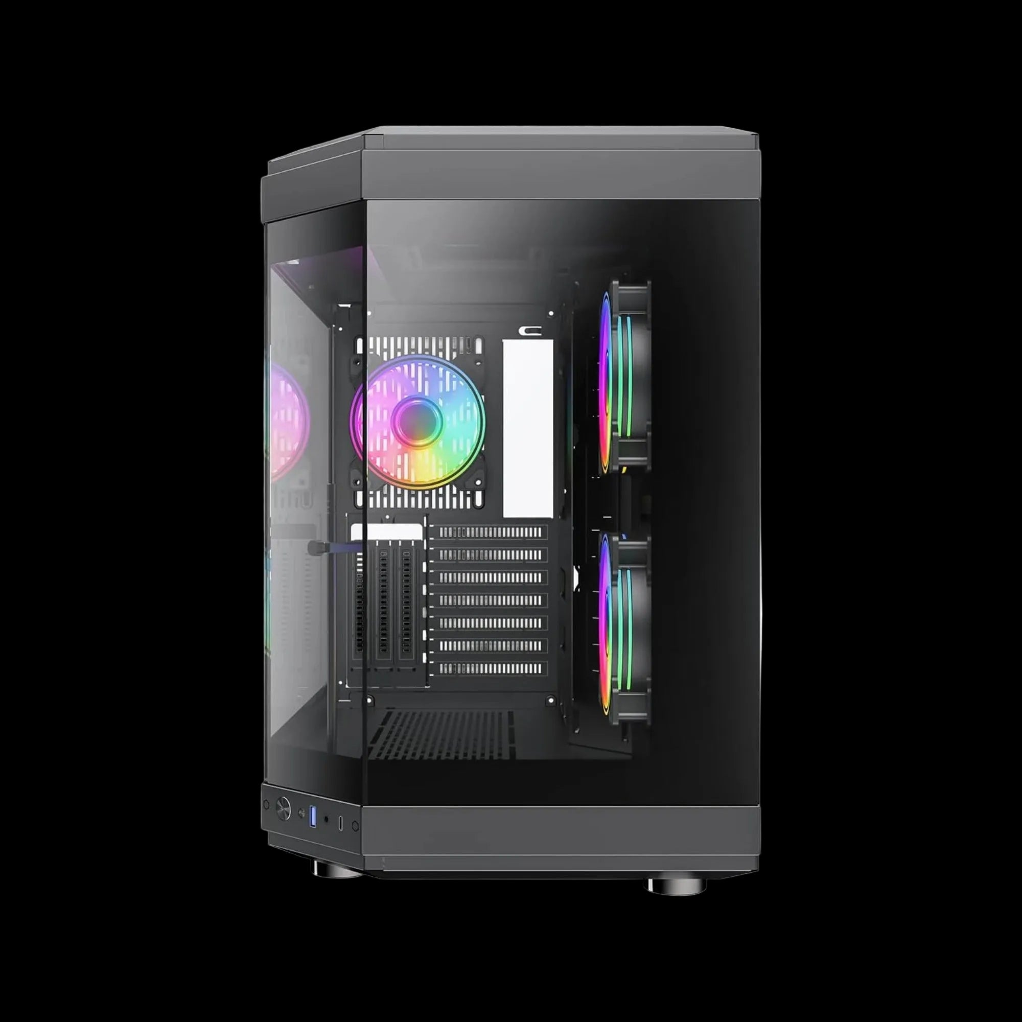 GameMax Hype Black PC case with three Infinity ARGB fans