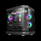 GameMax Hype Black vertical GPU-ready gaming case