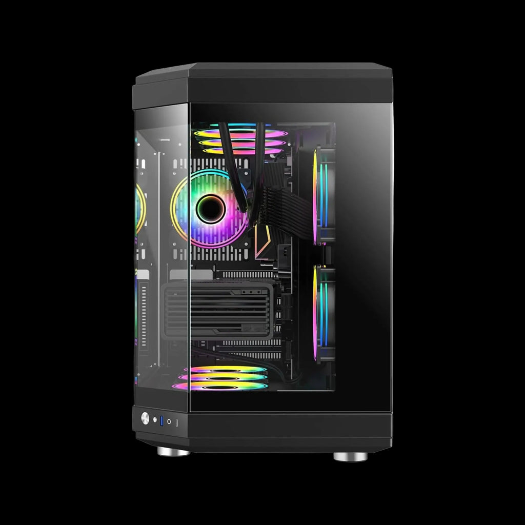 GameMax Hype Black vertical GPU-ready gaming case