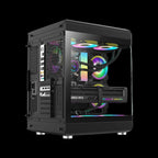 Interior layout of GameMax Hype Black mid-tower gaming chassis