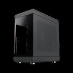 GameMax Hype Black ATX case with three-piece tempered glass design