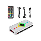 GAMEMAX LED strip controller with remote and cables on a white background