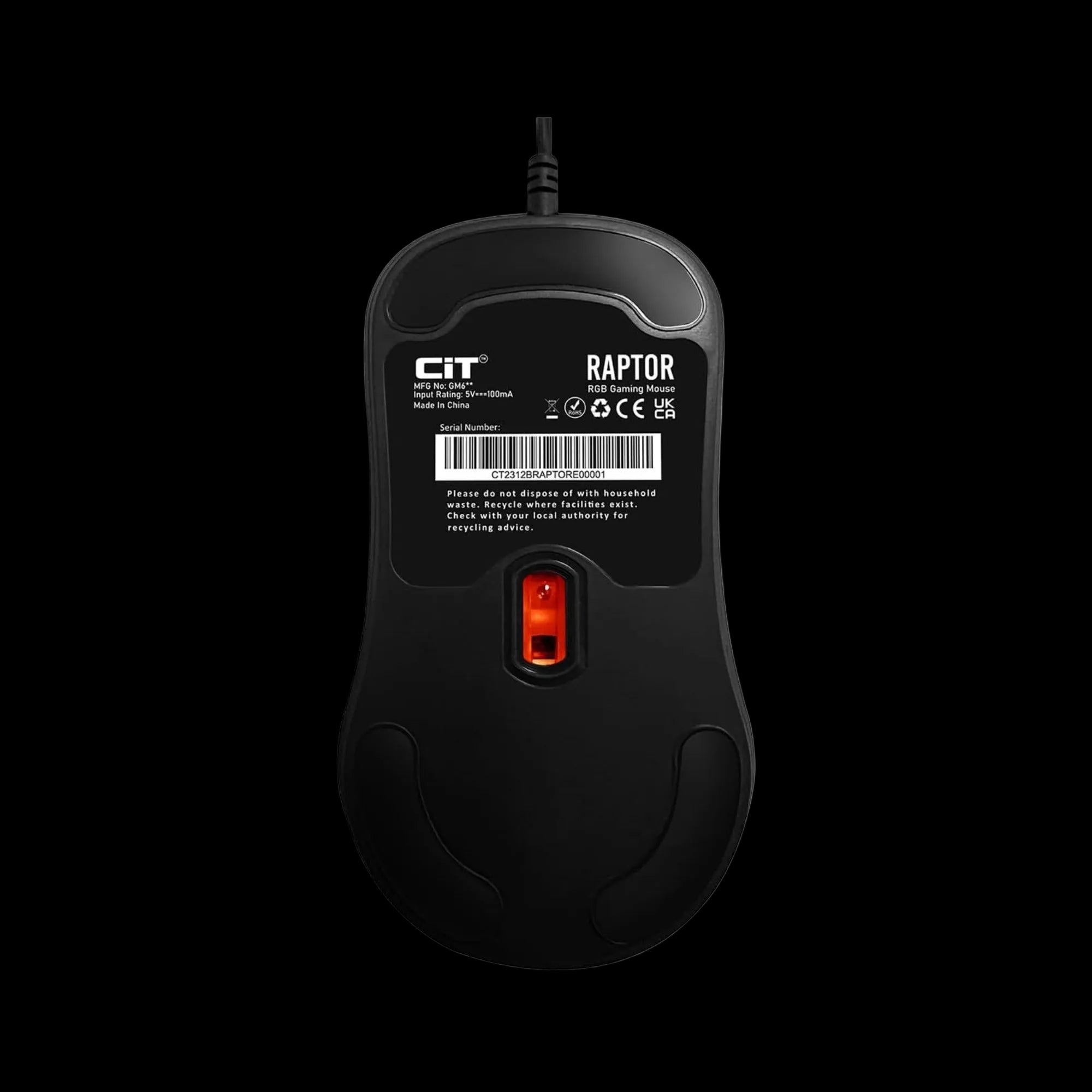 CiT Avenger three-colour LED keyboard and mouse for desktop computers