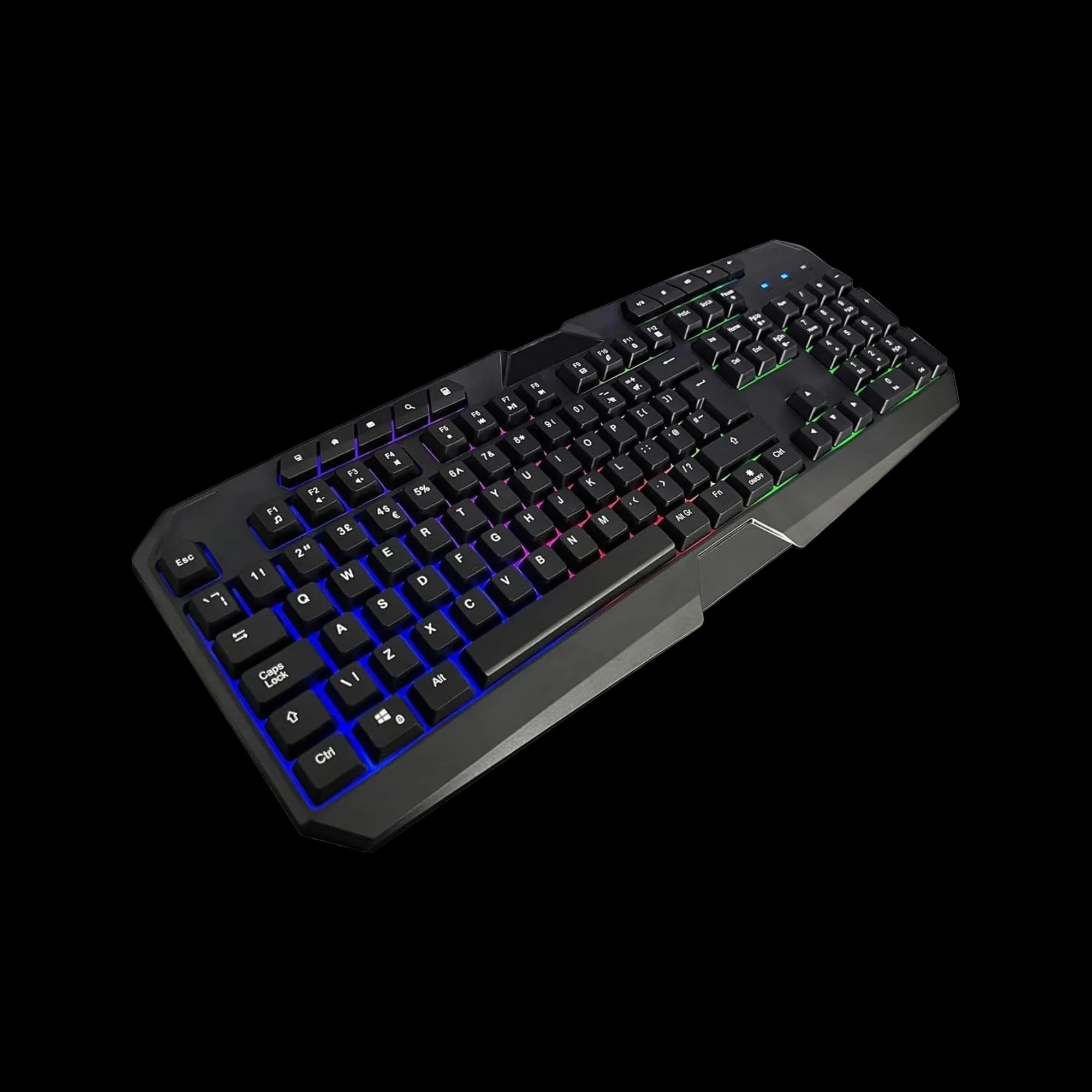 CiT Raptor 4-in-1 Gaming Bundle Kit – UK Layout Rainbow LED Keyboard, 2400 DPI Gaming Mouse, Stereo Headset with Mic, Mouse Mat | Black - WebTro