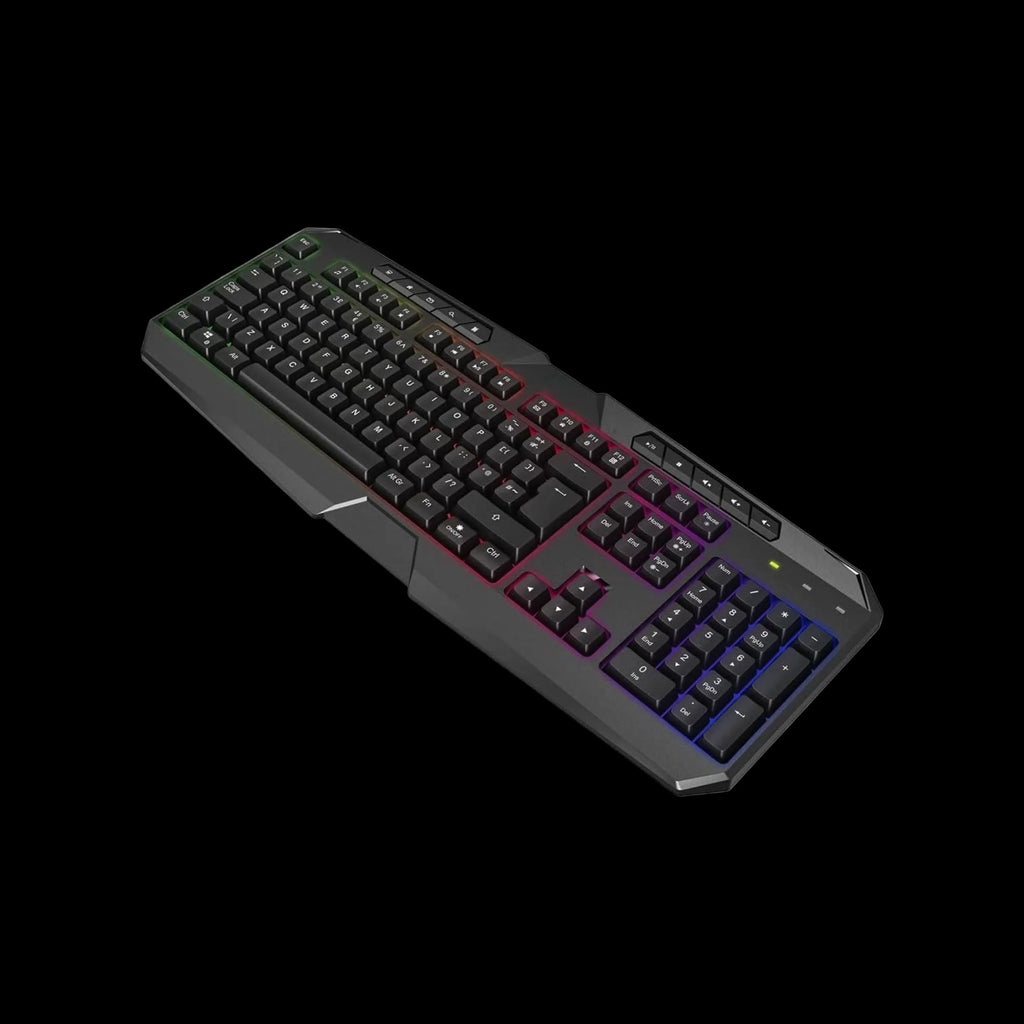 CiT Raptor 4-in-1 Gaming Bundle Kit – UK Layout Rainbow LED Keyboard, 2400 DPI Gaming Mouse, Stereo Headset with Mic, Mouse Mat | Black - WebTro