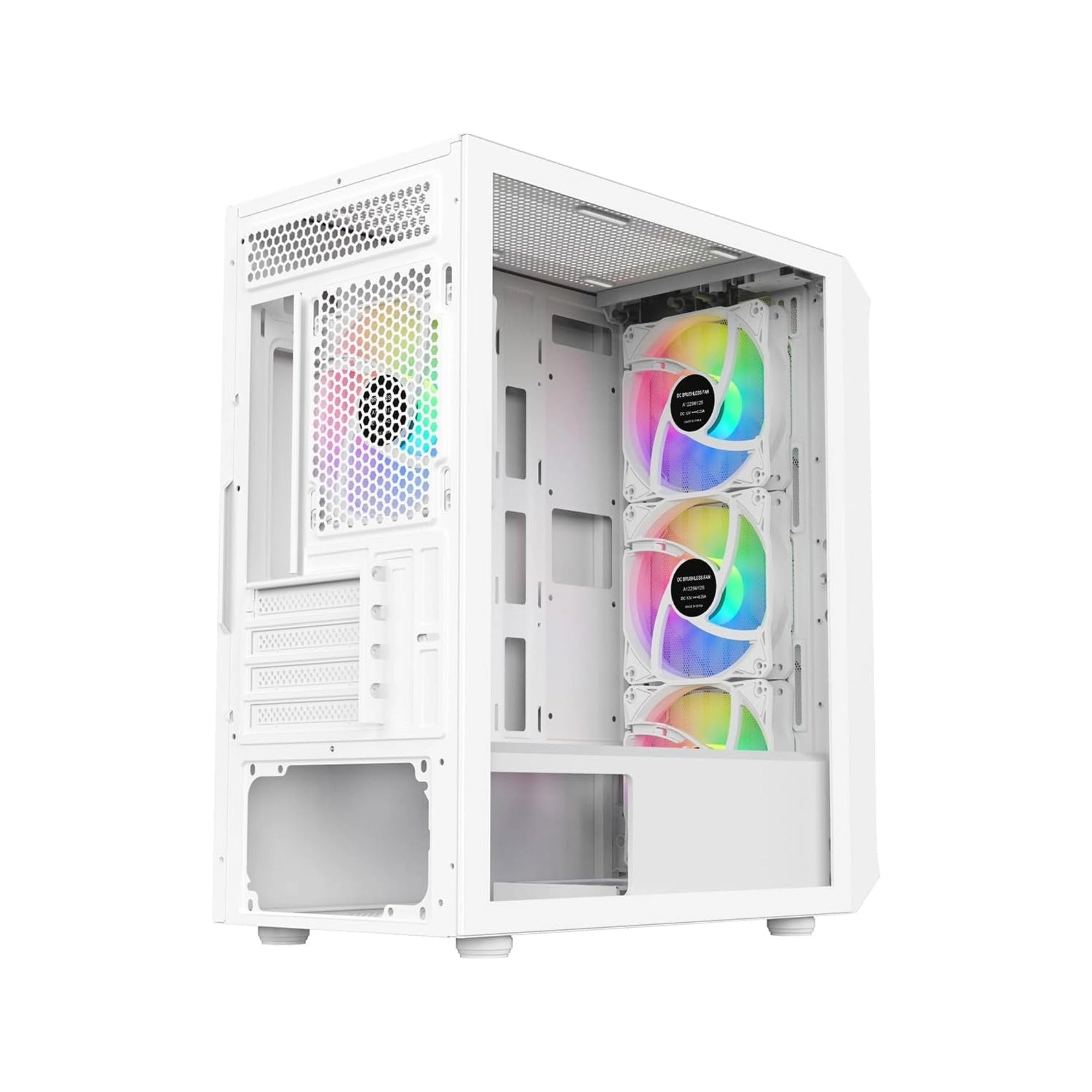 CiT Saturn Airflow Micro-ATX Gaming Case – White | Tempered Glass, Mesh Front Panel, 4 x Infinity ARGB Fans, M-ATX/Mini-ITX Support - WebTro
