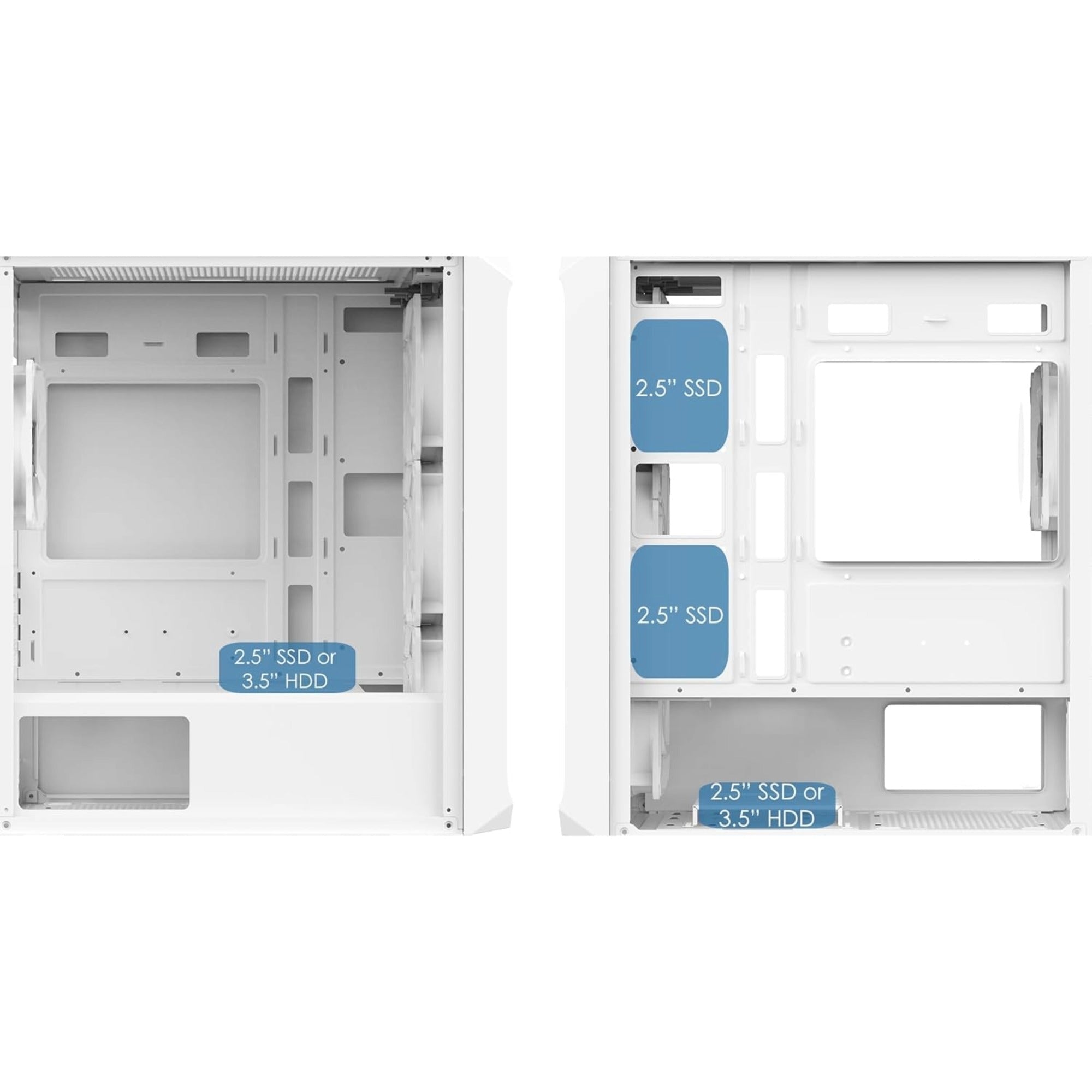 CiT Saturn Airflow Micro-ATX Gaming Case – White | Tempered Glass, Mesh Front Panel, 4 x Infinity ARGB Fans, M-ATX/Mini-ITX Support - WebTro