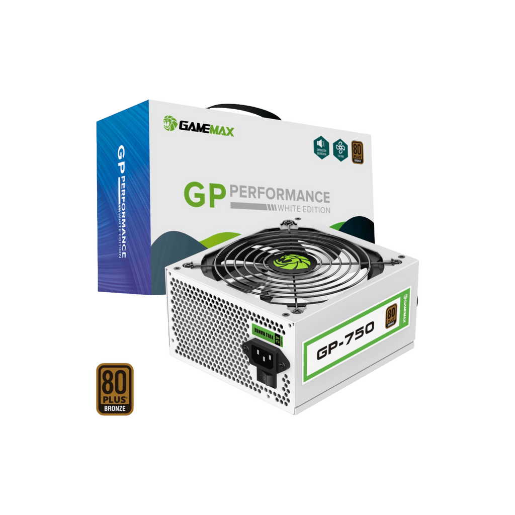 GameMax GP750 White 80 Plus Bronze ATX Power Supply - WebTro