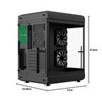 GameMax Hype Black Mid-Tower ATX Gaming PC Case | Panoramic Tempered Glass | Dual-Chamber Design | 3× ARGB Fans | USB-C | Vertical GPU Support - WebTro