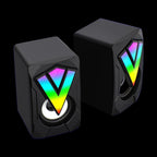 GameMax SR01 RGB PC Speakers | Stereo 2.0 USB Powered Desktop Speakers | 3.5mm AUX Mini Gaming Speakers for PC, Laptop & Monitor – Black - WebTro