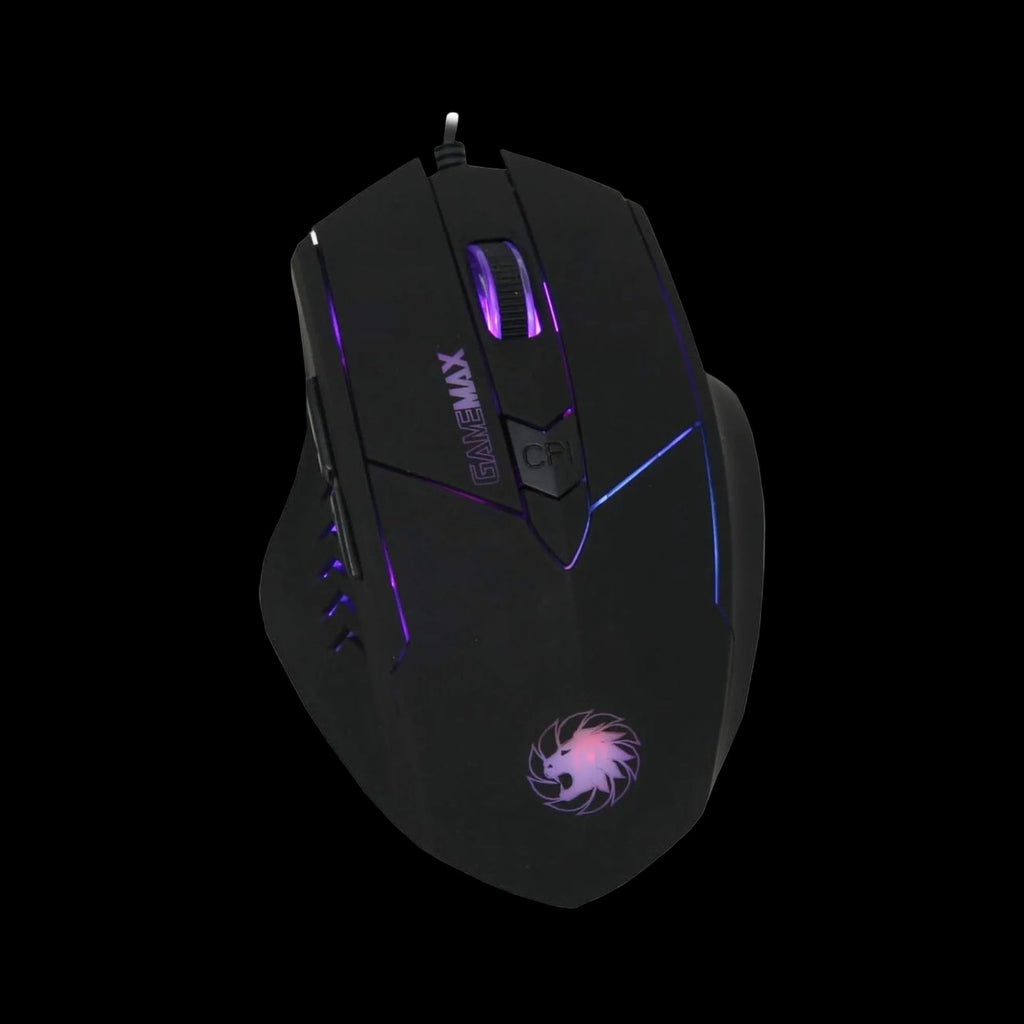 GameMax Tornado Gaming Mouse – Black | Optical Sensor, 6 Buttons, Adjustable DPI, LED Lighting, USB Wired - WebTro